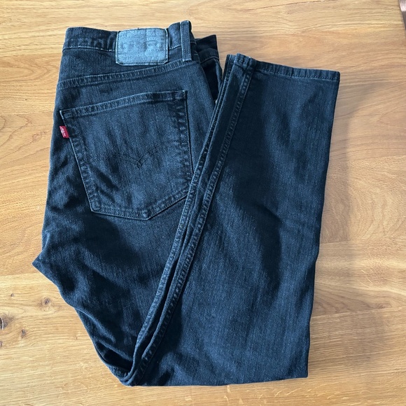 Levi's 512 Slim Taper Jeans Black Denim Stretch Men's 36x32 (actual 30" inseam) - Picture 3 of 8